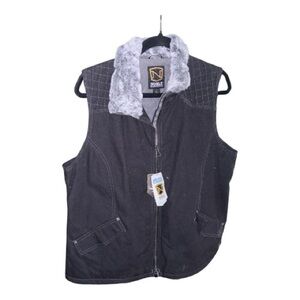 Noble Outfitter black and gray faux fur vest NWT